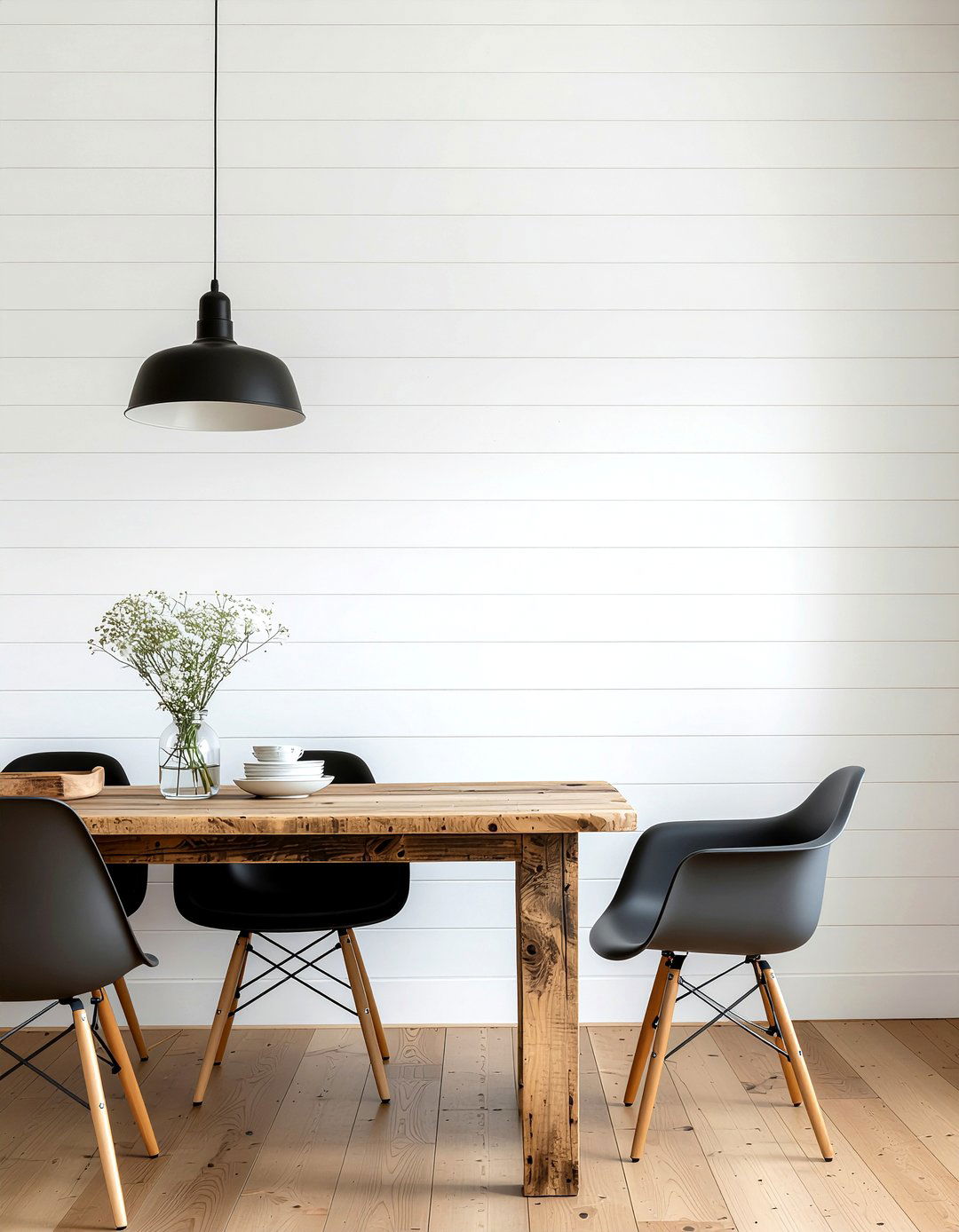 Shiplap Wall Dining Room - 30 dining room Sunday dinner ideas