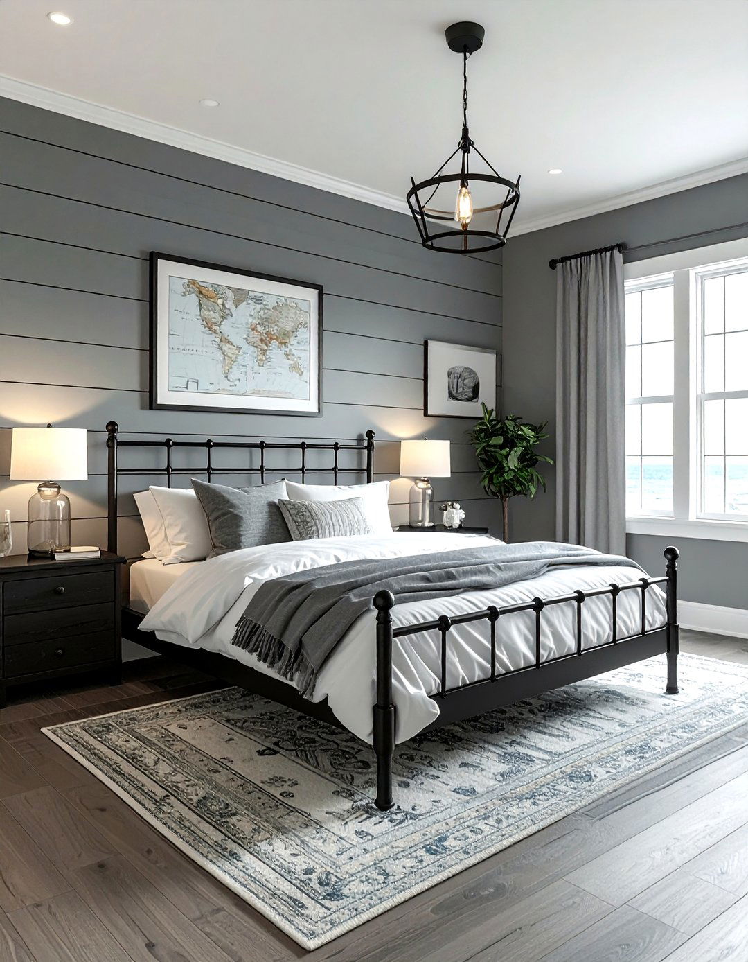 Shiplap Wall Grey Bedroom - 30 coastal grey bedroom ideas