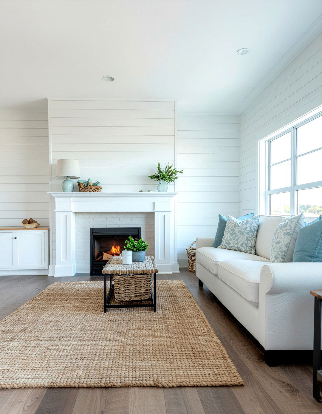 Shiplap Walls - 30 coastal living room ideas