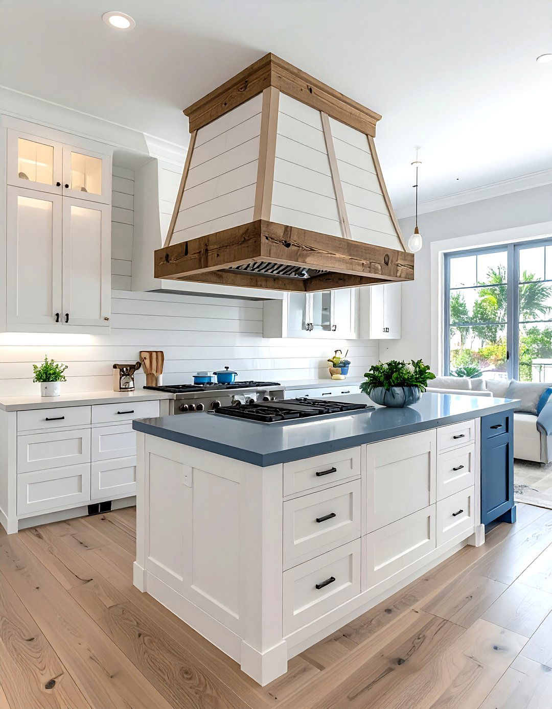 Shiplap Wood Hood Cover - 30 wood hood kitchen ideas