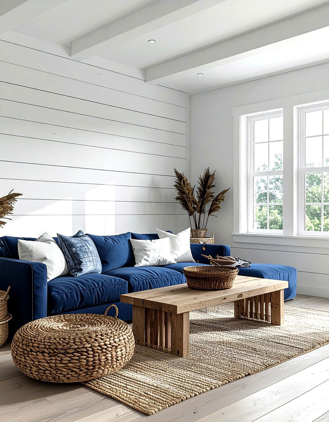 Shiplap accent wall - 30 living room flat panel ideas