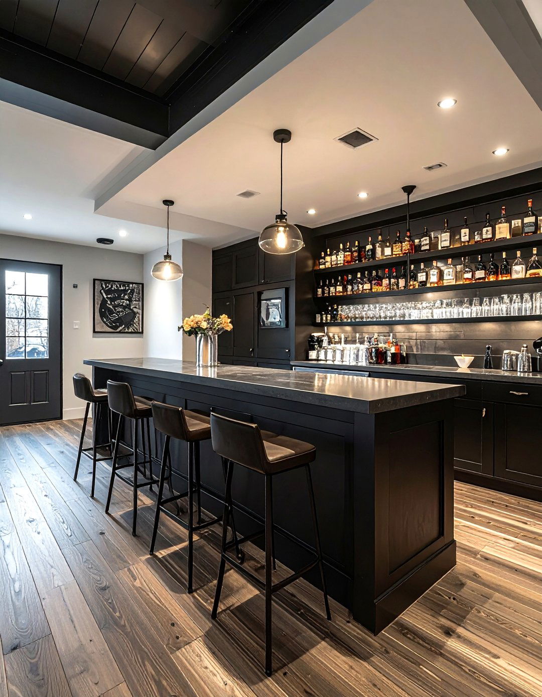 Shiplap basement bar - 30 shiplap wall ideas