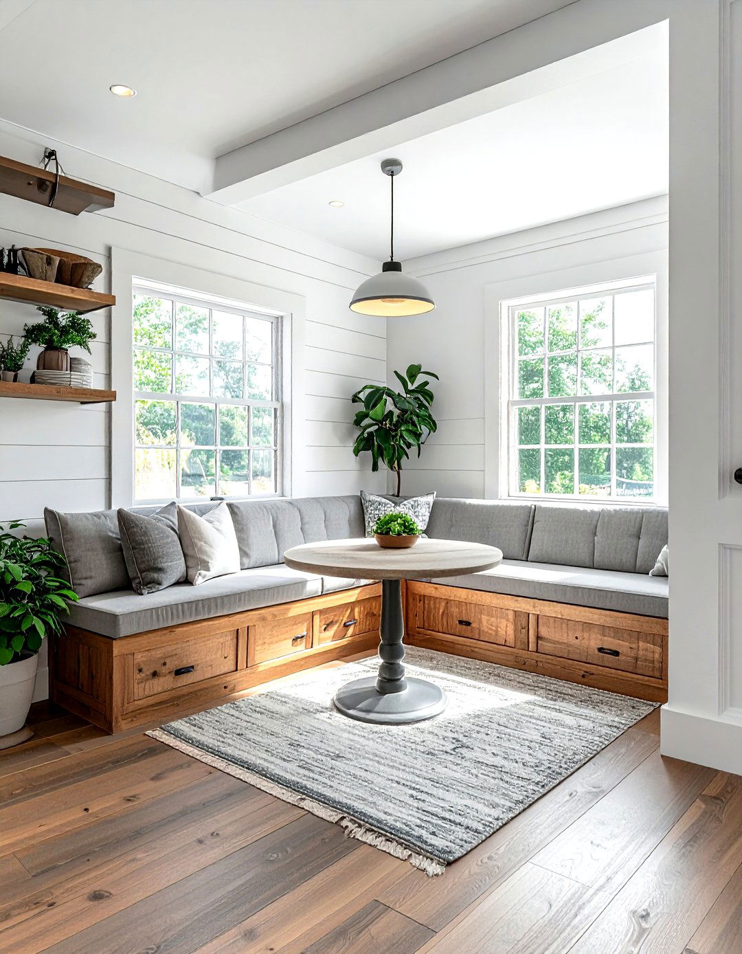 Shiplap breakfast nook - 30 kitchen shiplap ideas
