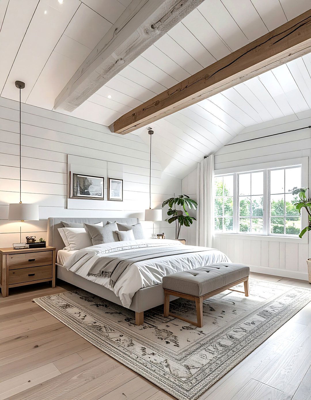 Shiplap ceiling - 30 bedroom ceiling design ideas