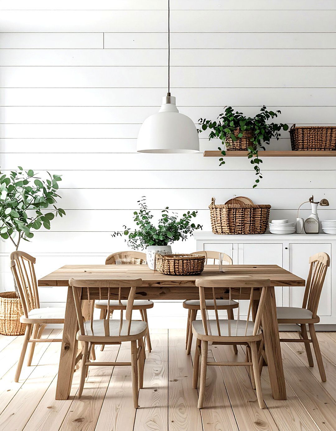 Shiplap dining room wall - 30 dining room backsplash ideas