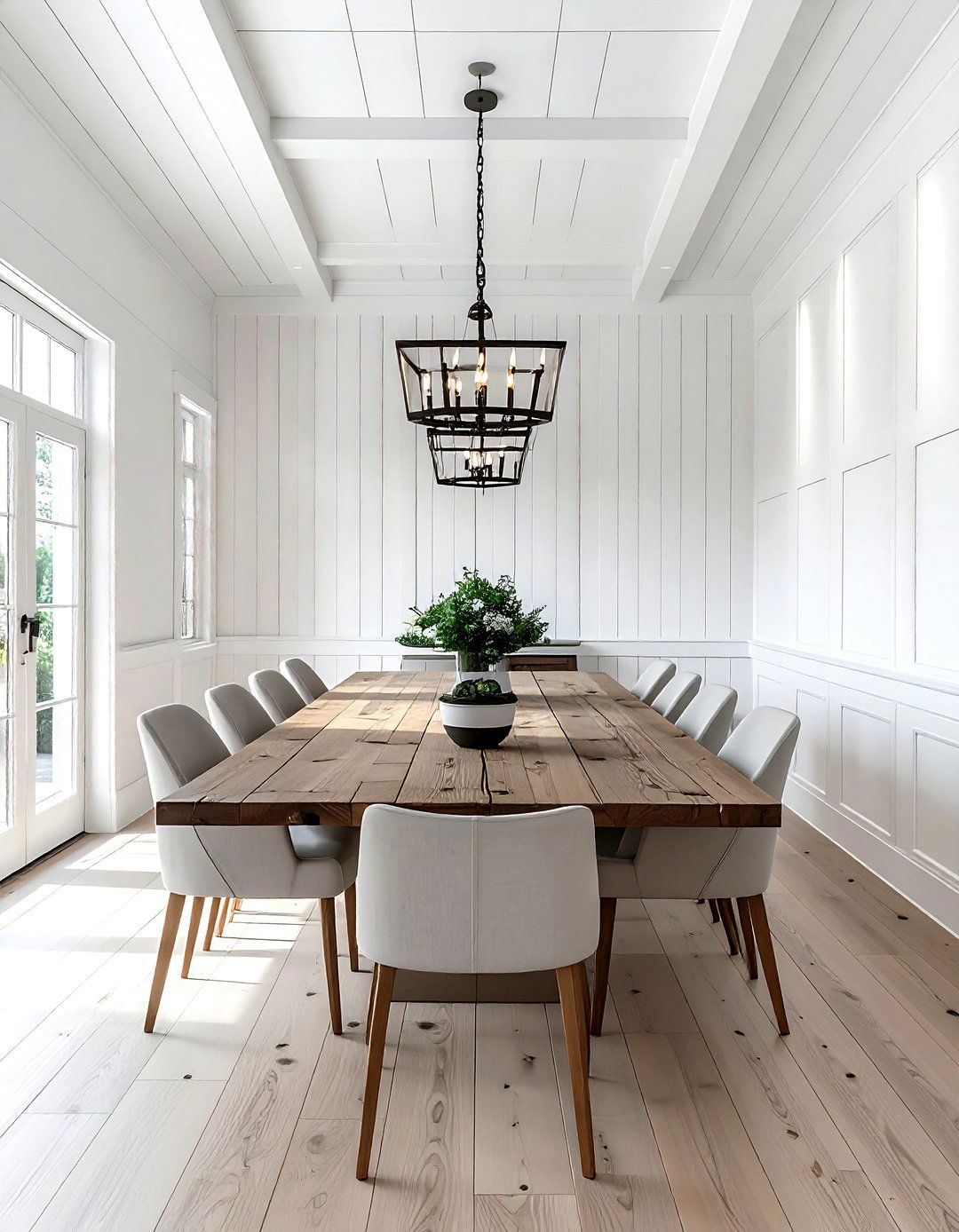 Shiplap dining wall - 30 kitchen shiplap ideas