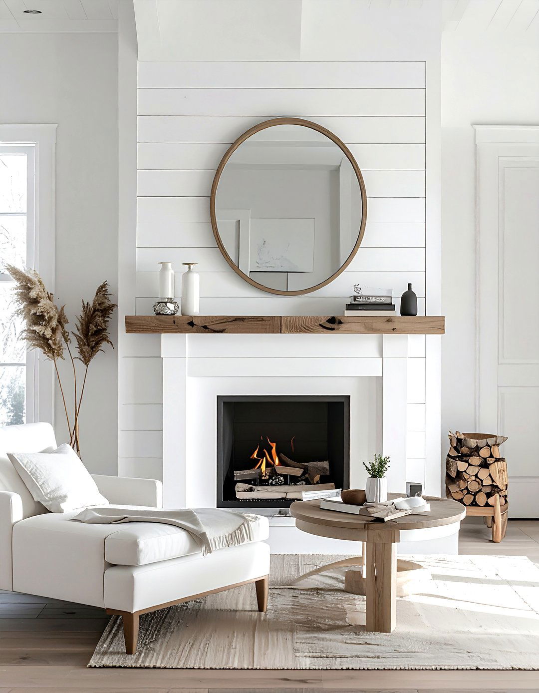 Shiplap fireplace mantel - 30 shiplap wall ideas