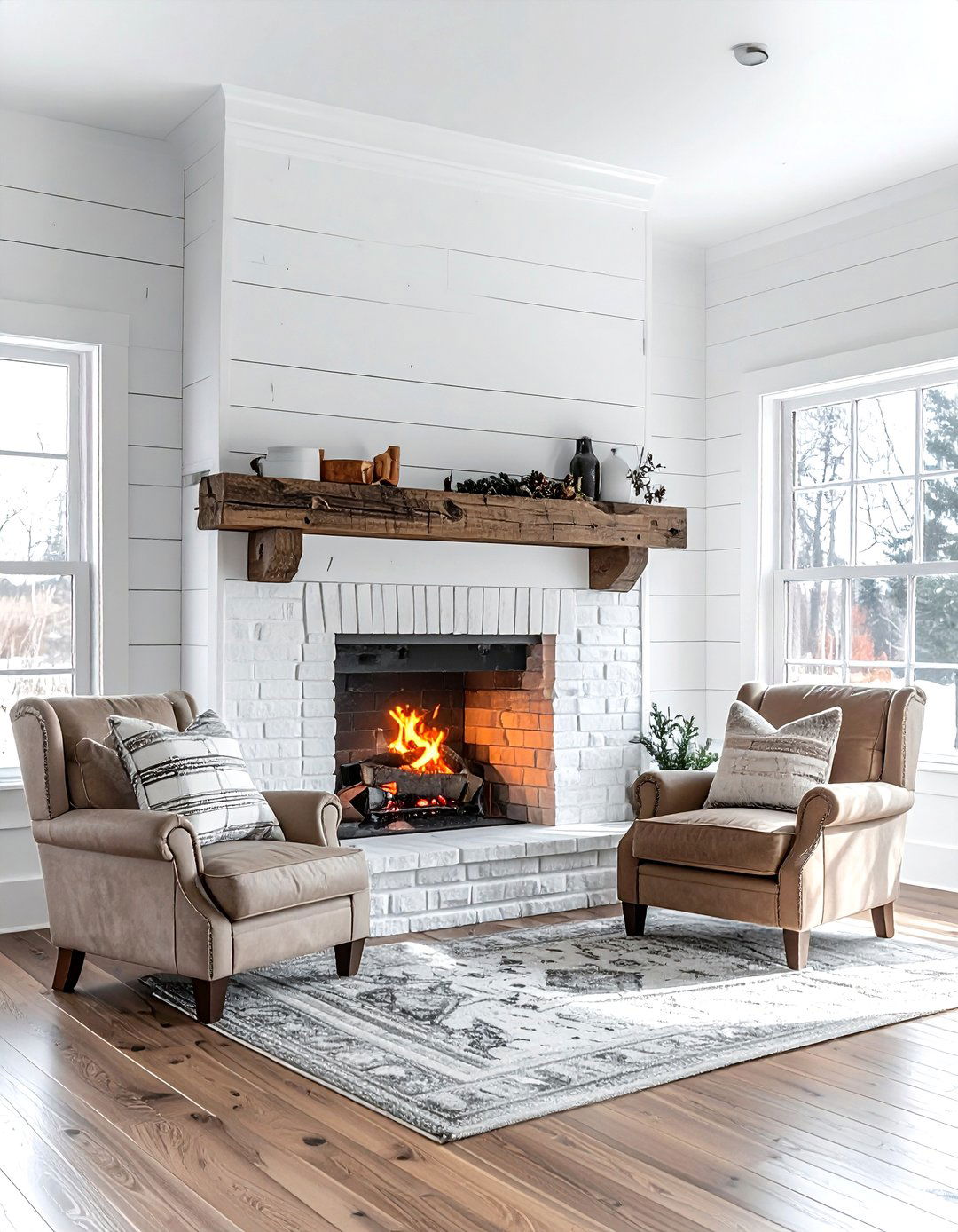 Shiplap fireplace surround - 30 shiplap wall ideas