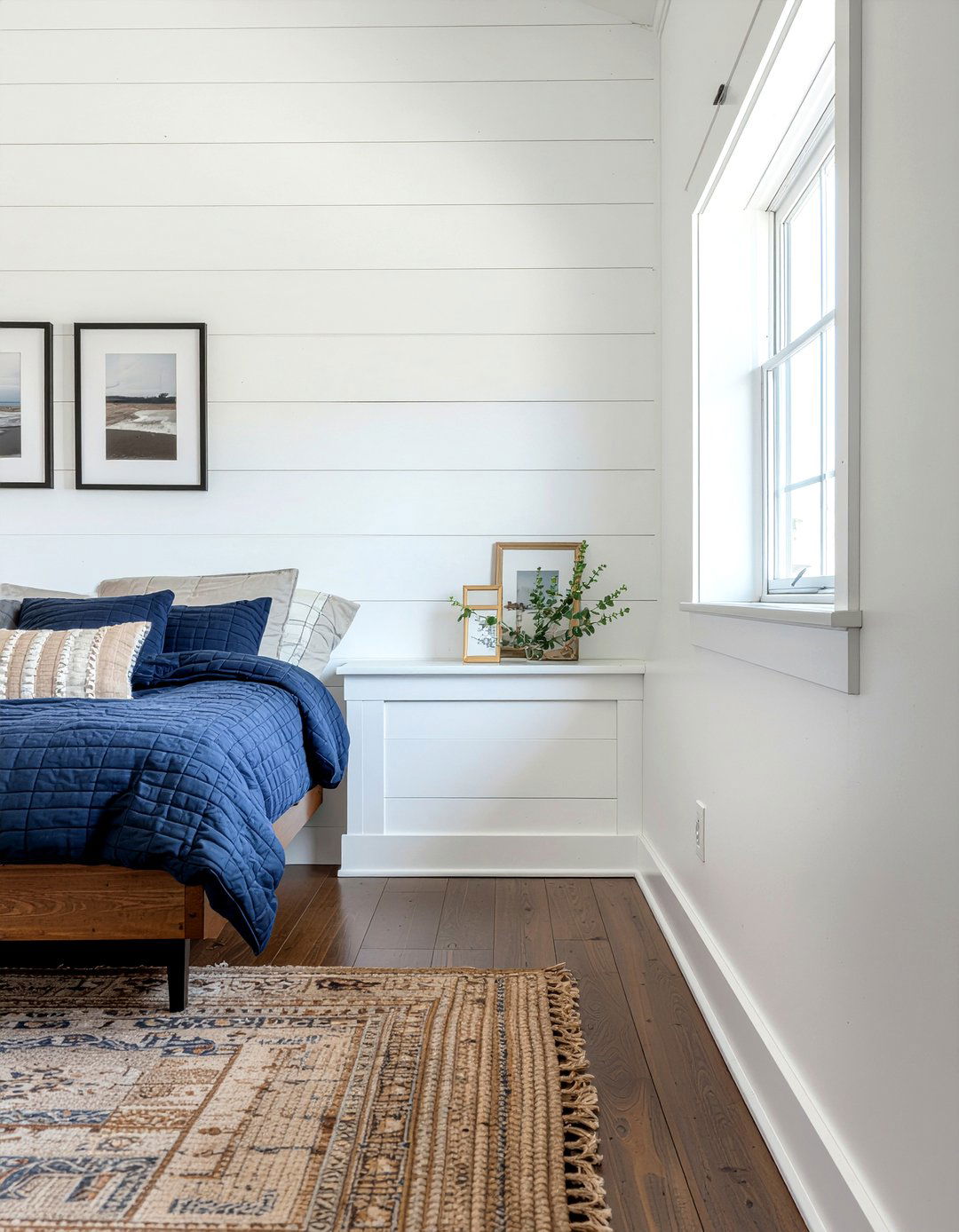 Shiplap half wall - 30 bedroom half wall ideas