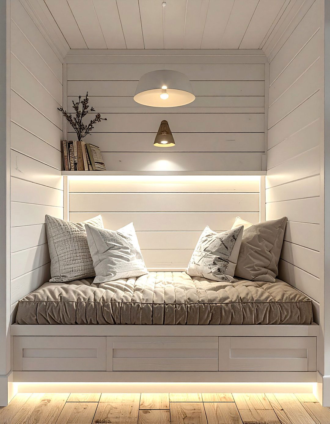Shiplap reading nook - 30 shiplap wall ideas
