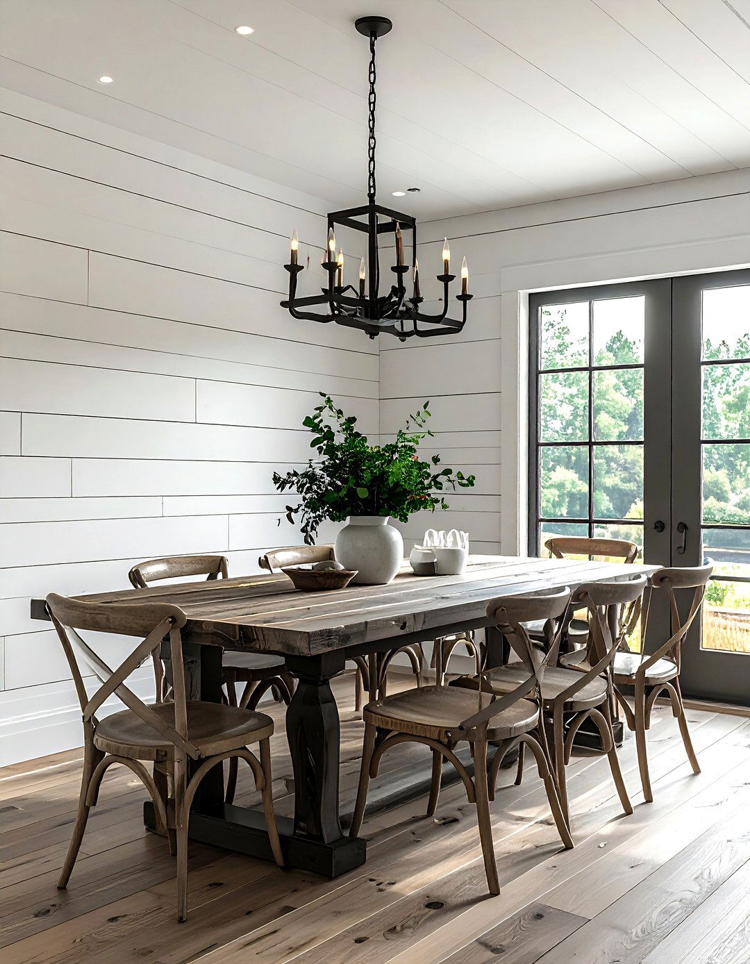 Shiplap texture wallpaper dining room - 30 textured wallpaper dining room ideas