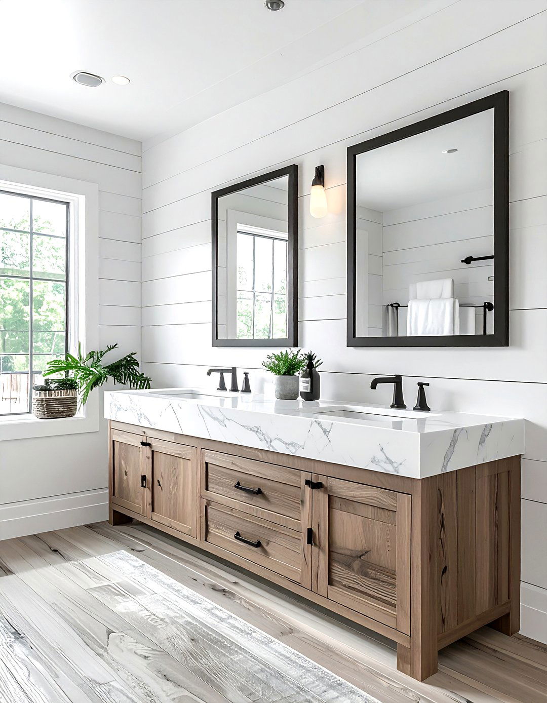 Shiplap vanity wall - 30 shiplap wall ideas