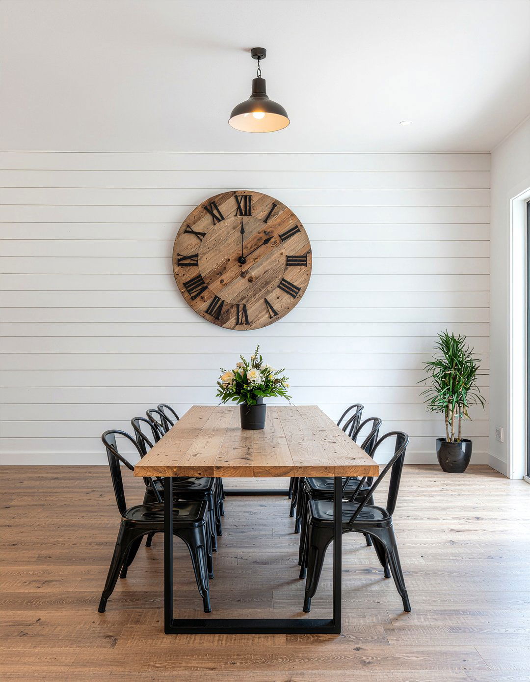 Shiplap wall paneling - 30 rural dining room ideas