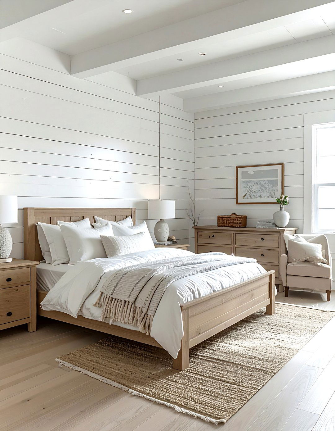 Shiplap wall paneling - 30 coastal decor ideas