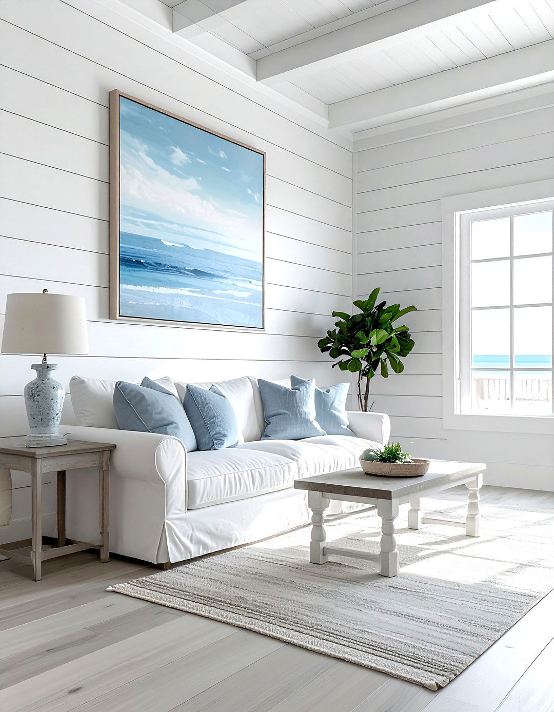 Shiplap wall paneling - 30 beach decor ideas