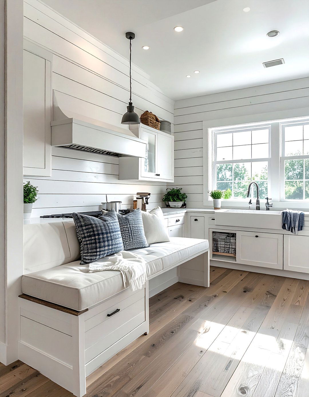 Shiplap walls kitchen - 30 rustic farmhouse kitchen ideas