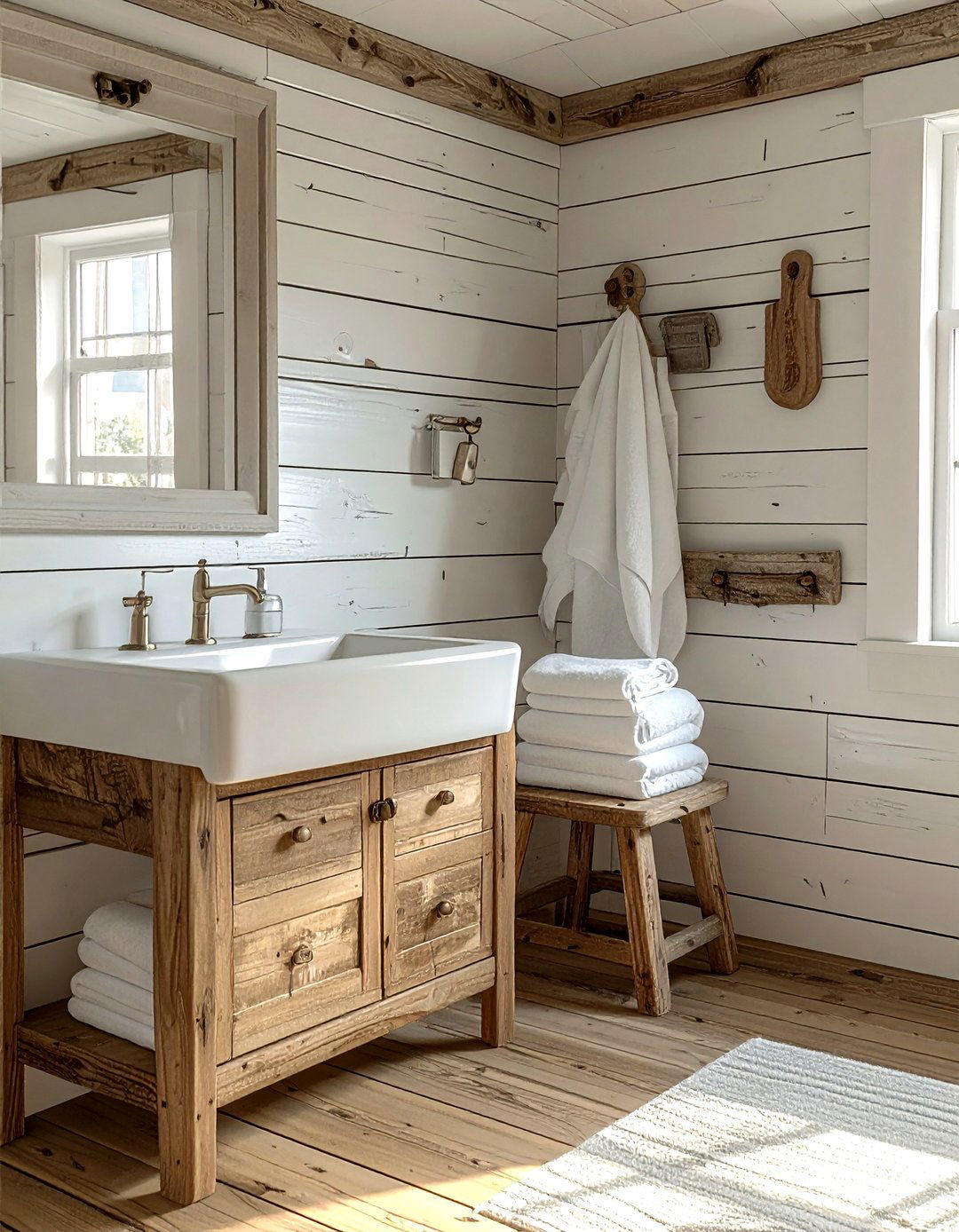 Shiplap walls - 30 beach house bathroom ideas