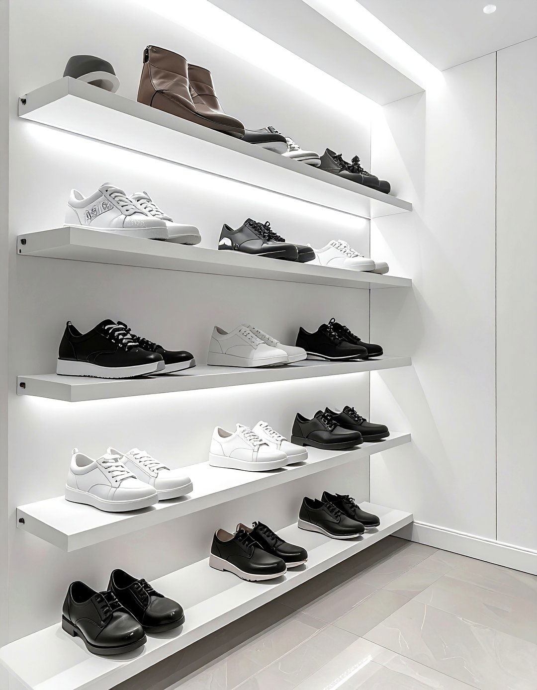Shoe rack wall - 30 command strip decor ideas