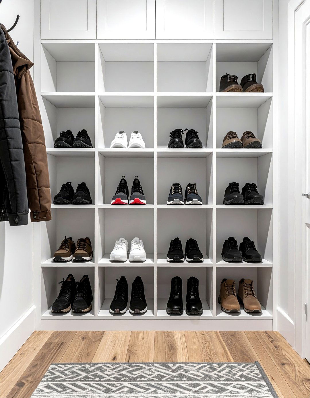 Shoe storage cubby - 30 garage organization ideas