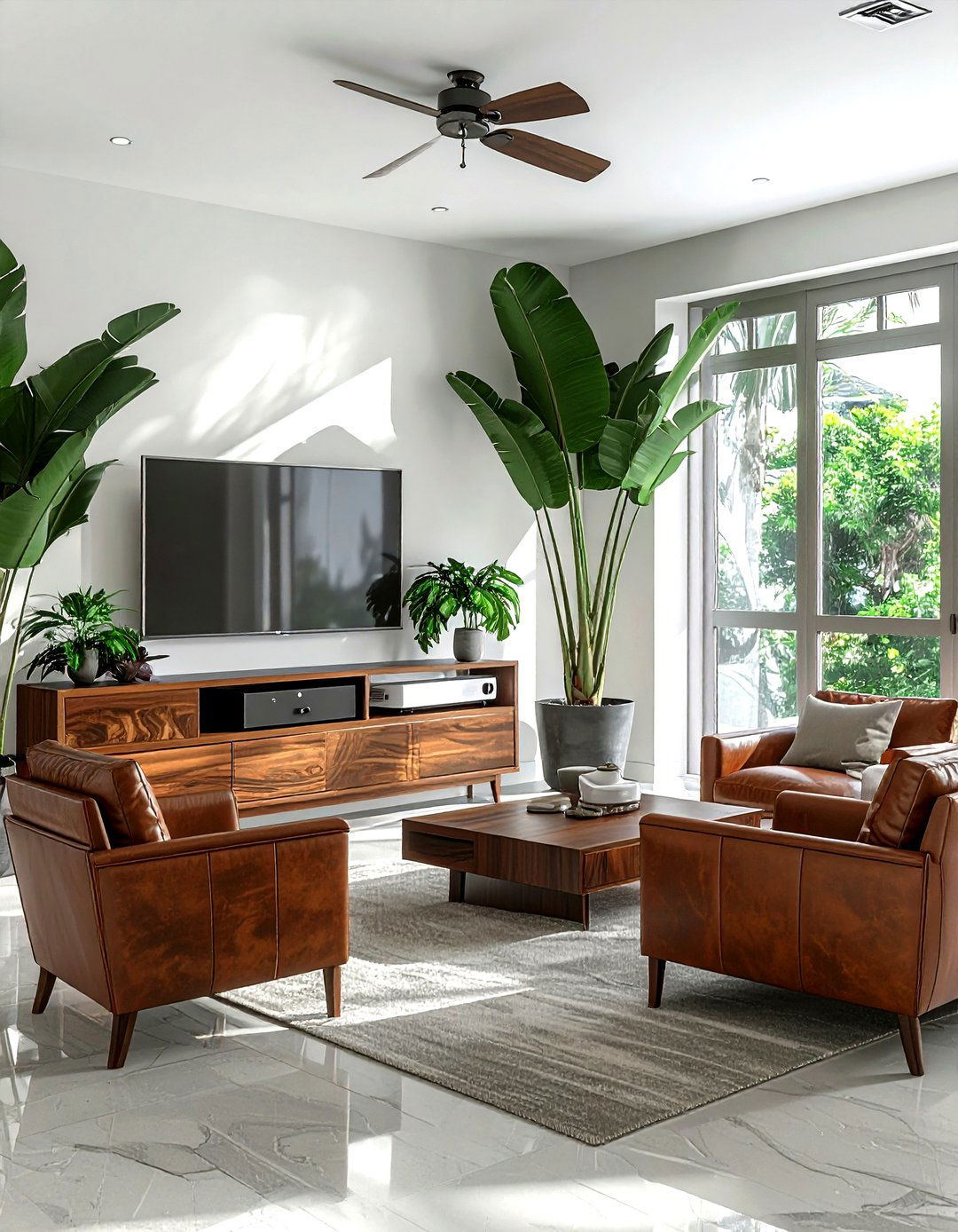 Short Throw Projector Media Console - 30 living room projector ideas