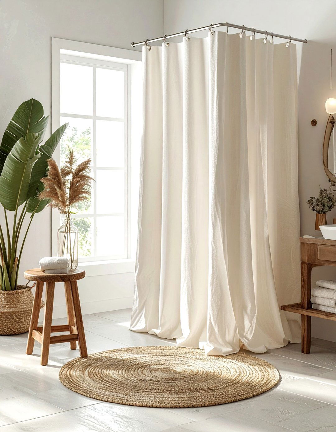 Shower Curtain - 30 quick bathroom makeover ideas