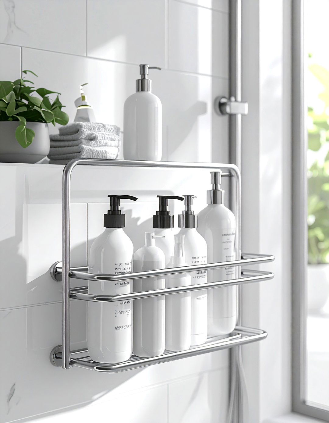 Shower caddy for bottles - 30 bathroom organization hacks