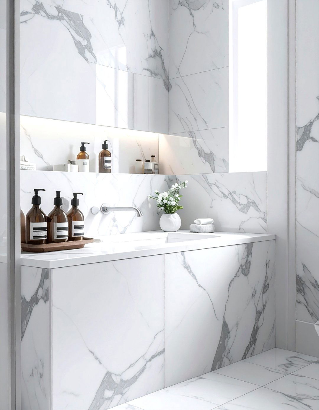 Shower niche marble - 30 tile niche ideas