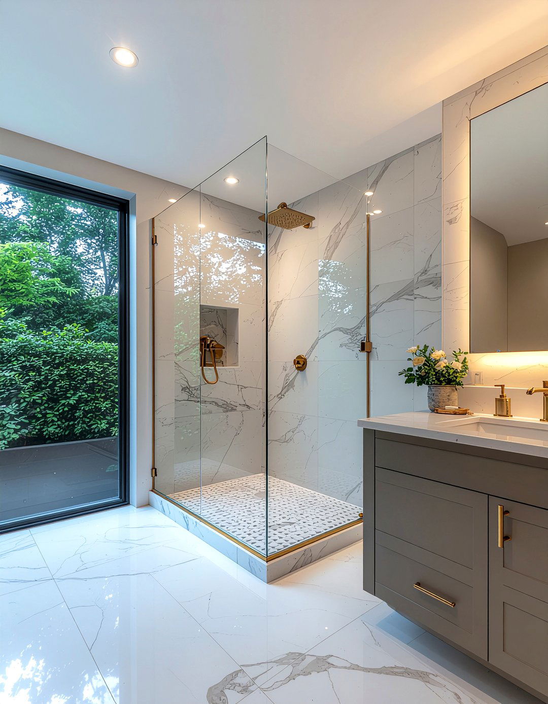 Shower recessed lighting - 30 bathroom recessed lighting ideas