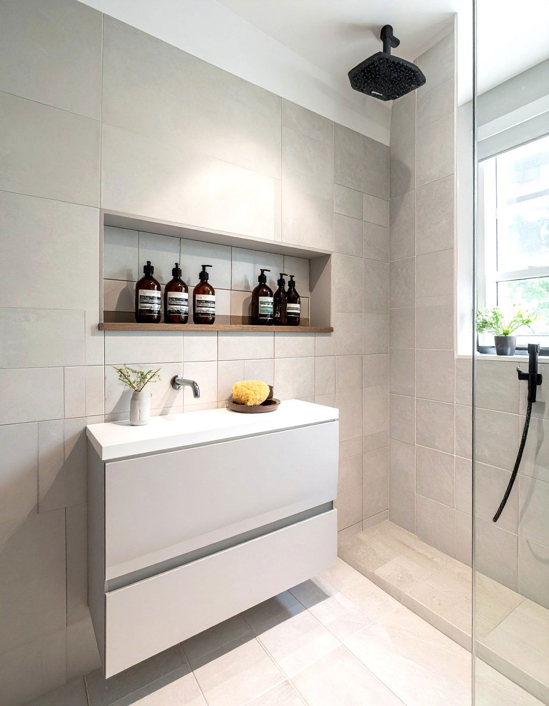 Shower wall niche - 30 townhouse bathroom ideas