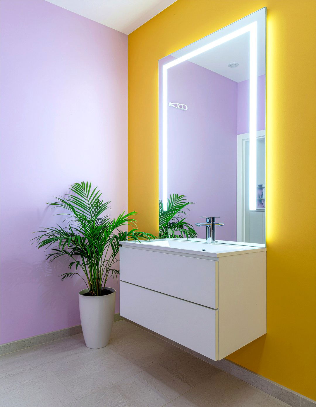 Side Lit Mirror - 30 lighted mirror bathroom ideas