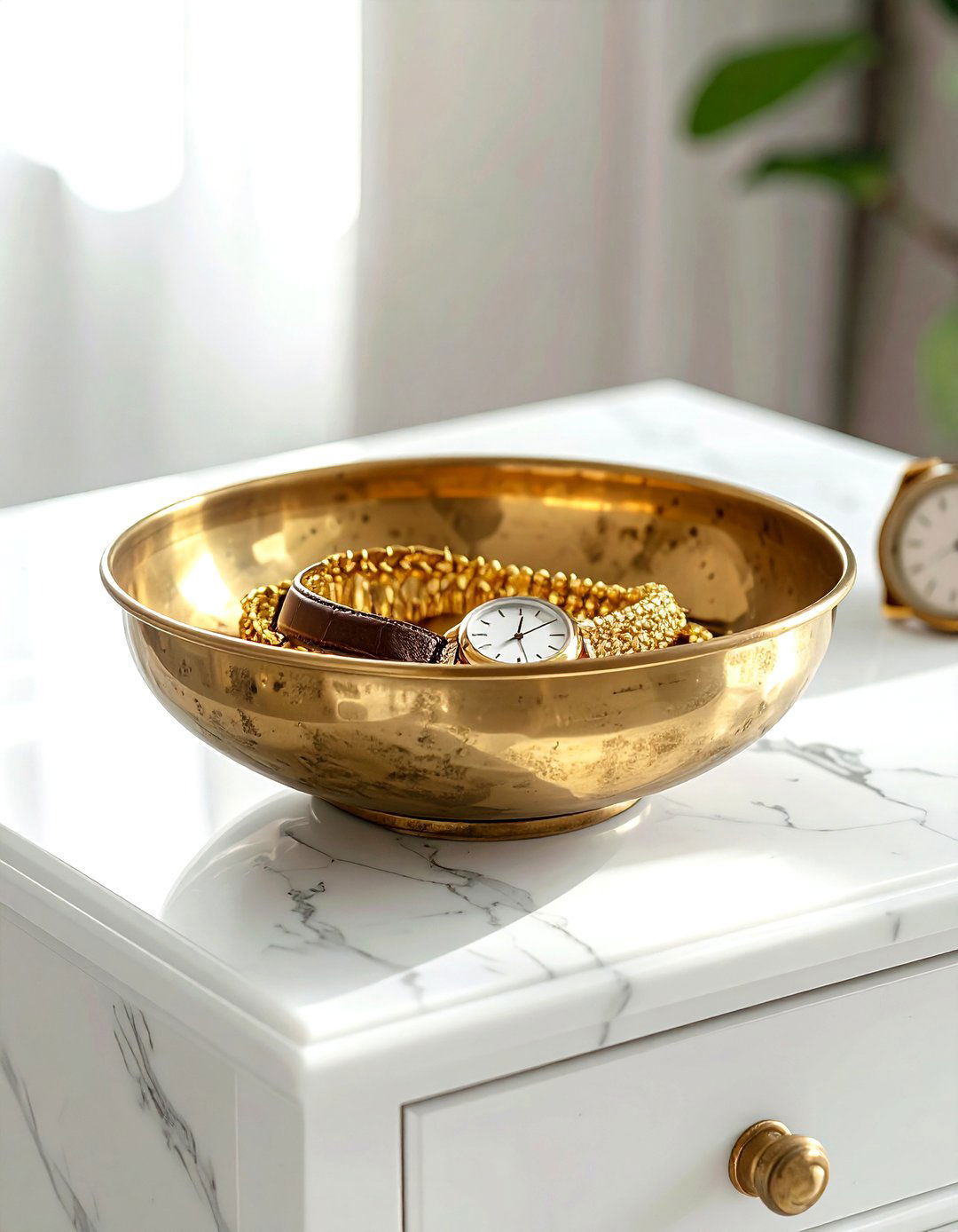 Side Table Brass Bowl - 30 bowl decor ideas
