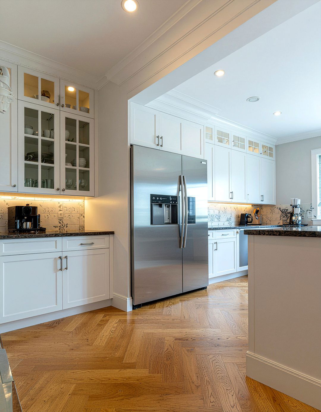 Side by side refrigerator overhead cabinets - 30 side-by-side refrigerator kitchen ideas