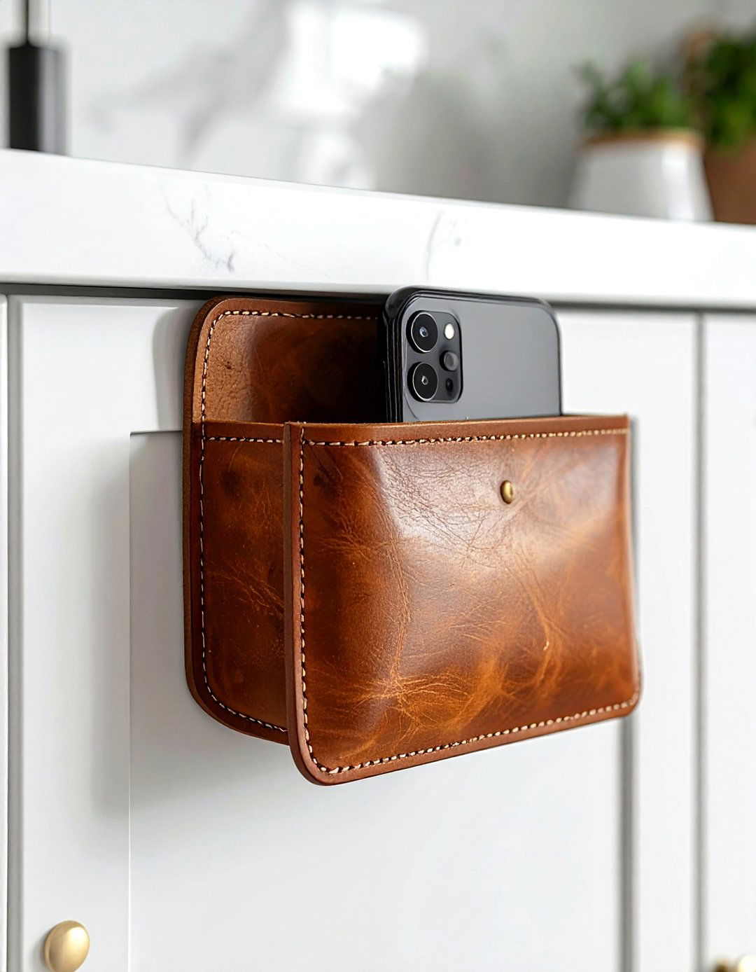Side of cabinet charging pocket - 30 kitchen charging station ideas