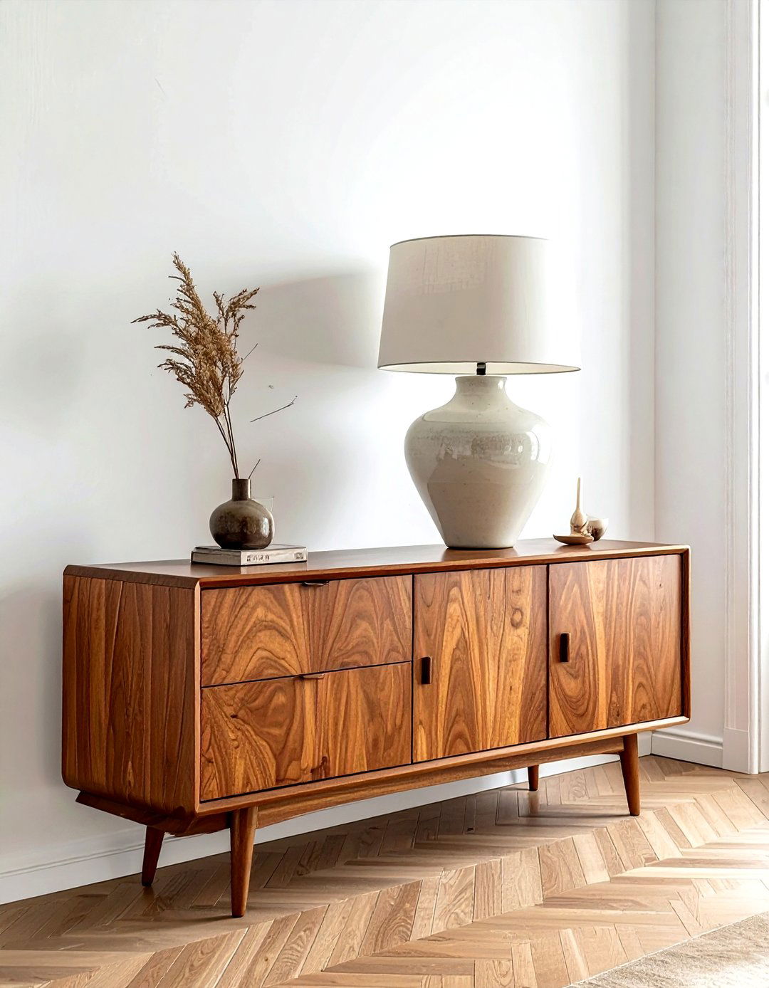 Sideboard Surface - 30 living room lamp placement ideas