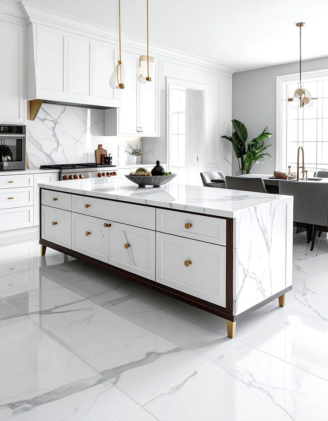 Sideboard With Marble Top - 30 dining room built-in storage ideas