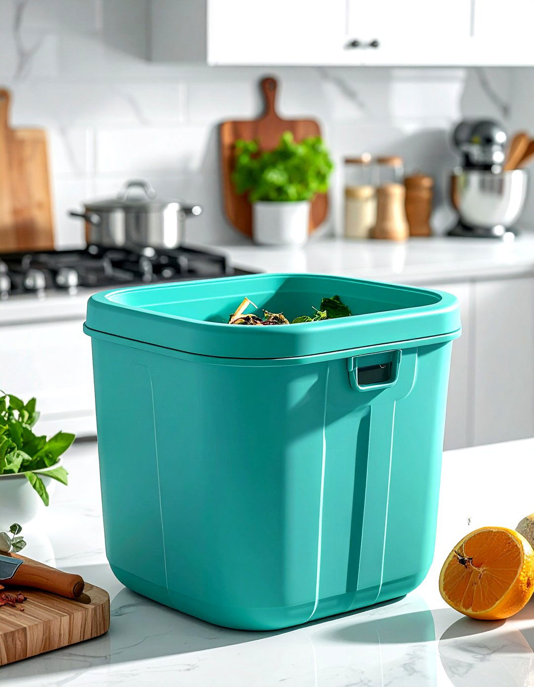 Silicone Collapsible Compost Bin - 30 compost bin kitchen ideas