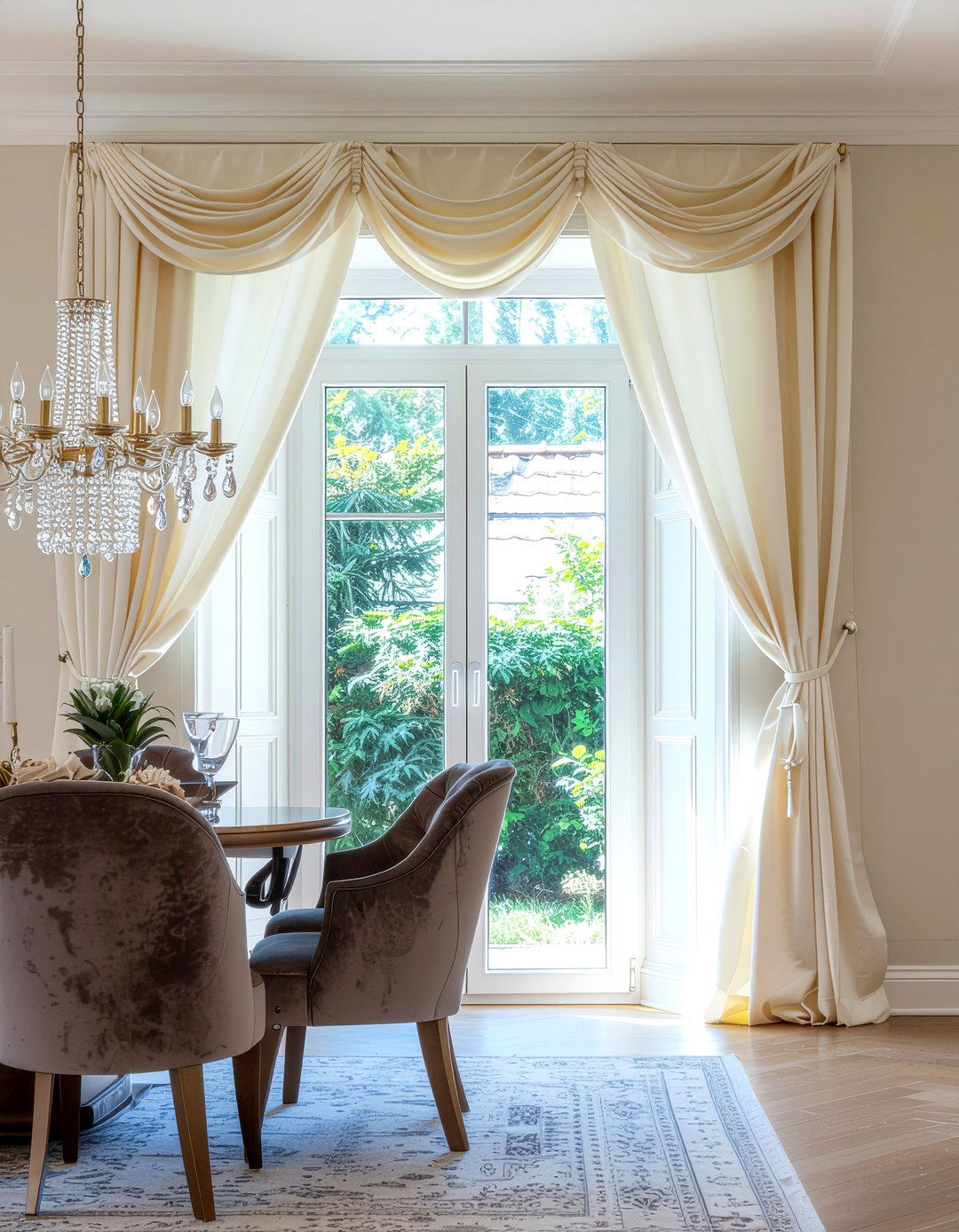 Silk Balloon Valance - 30 dining room valance ideas
