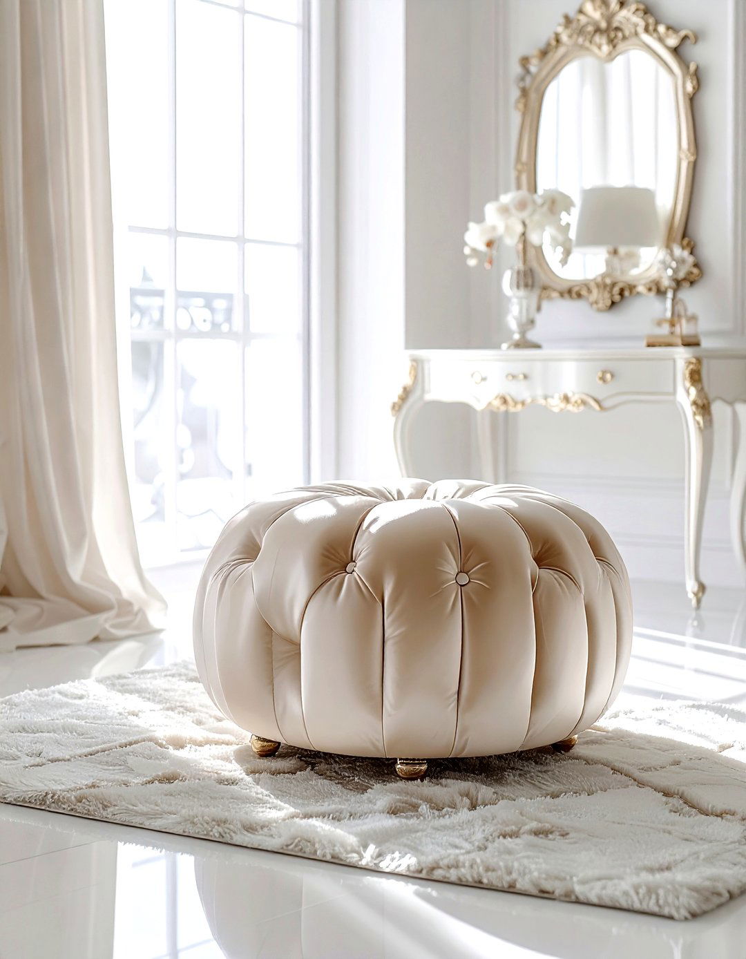 Silk Blend Pouf - 30 living room pouf seating ideas