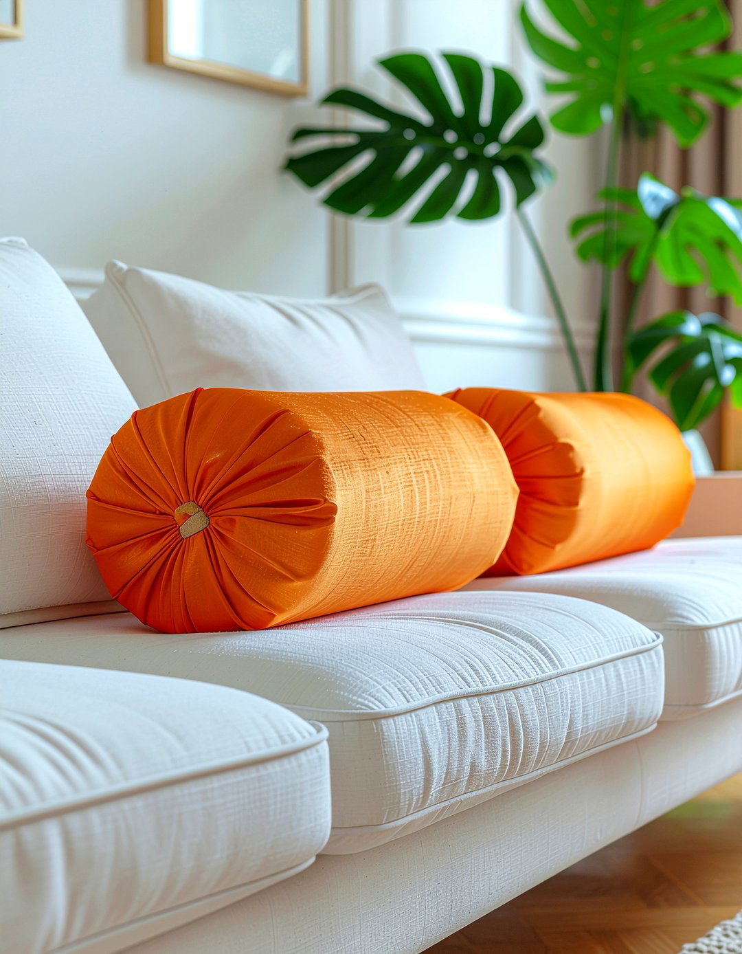 Silk Bolster Pillow - 30 silk living room ideas