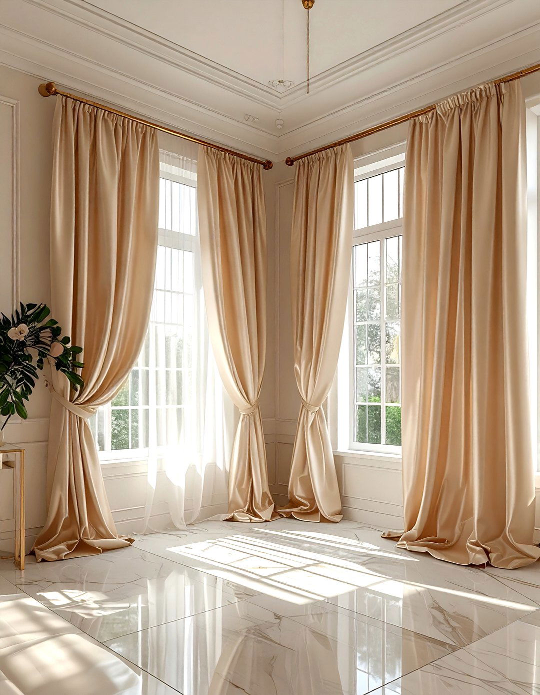 Silk Curtains - 30 Hollywood regency decor ideas