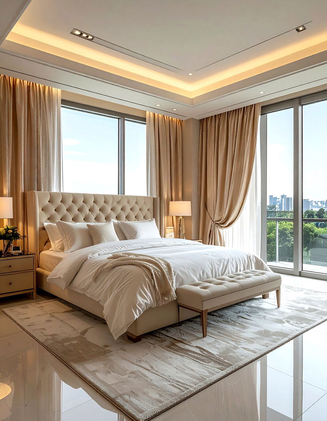 Silk Curtains Bedroom - 30 rich decor ideas