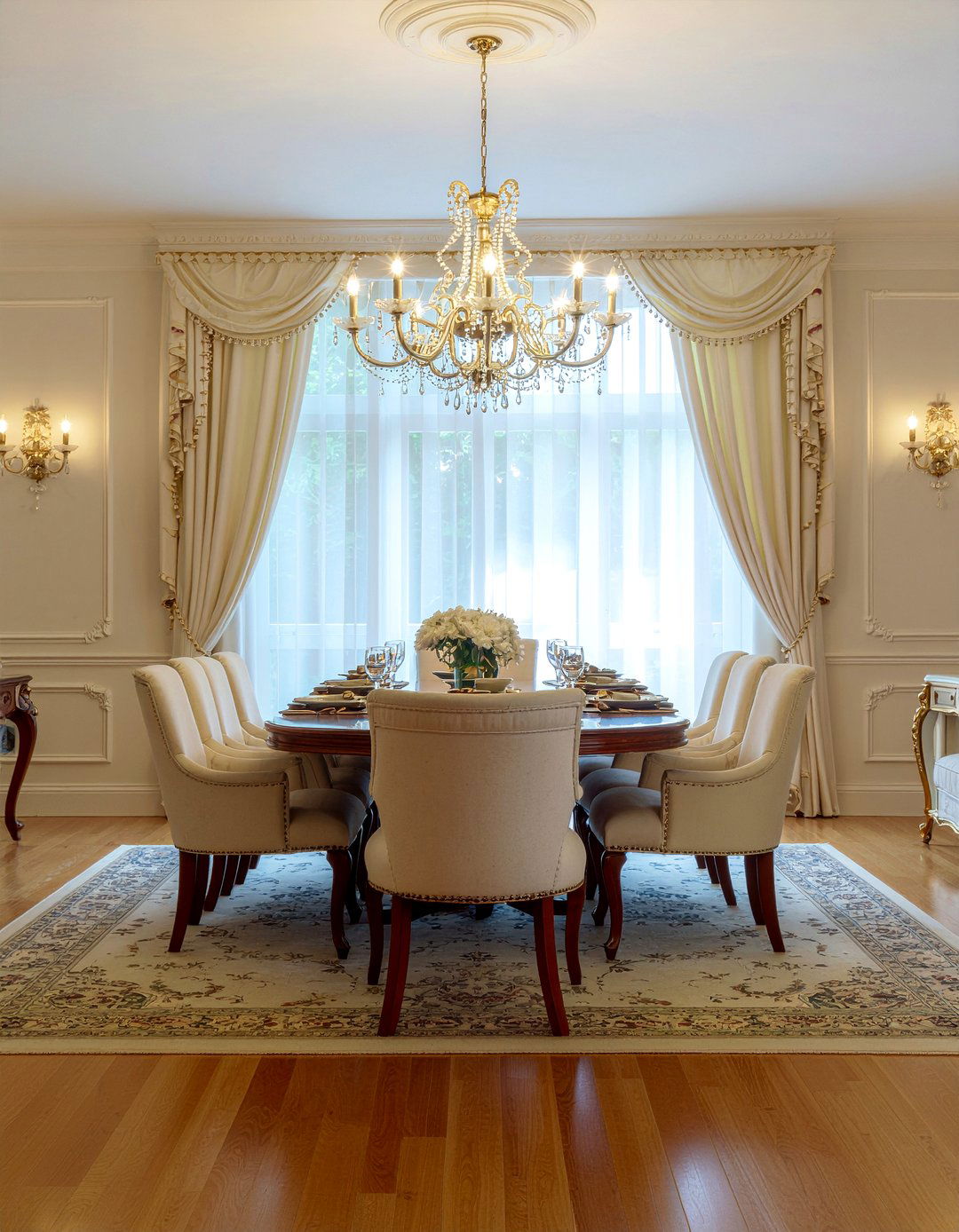 Silk Drapery Panel - 30 Hollywood regency dining room ideas