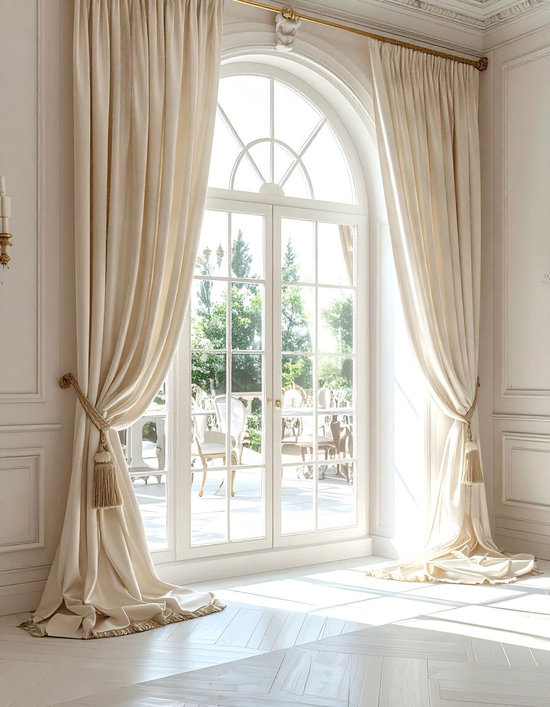 Silk Drapery Window - 30 regal dining room ideas