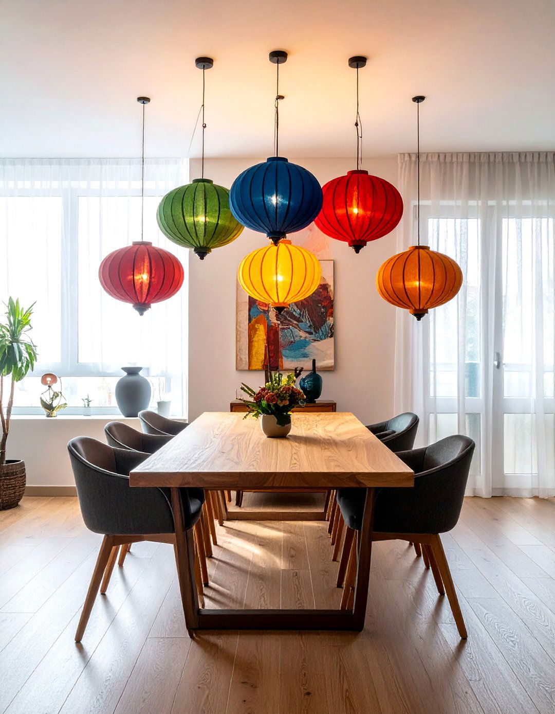 Silk Lantern Lighting - 30 Thai dining room ideas