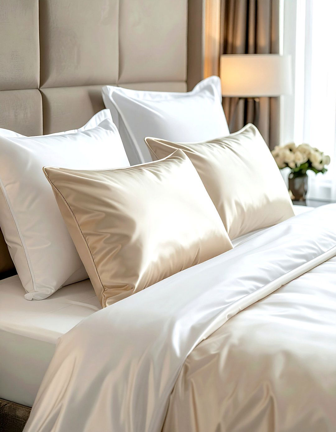 Silk Pillowcase Set - 30 beige bedroom accessories ideas