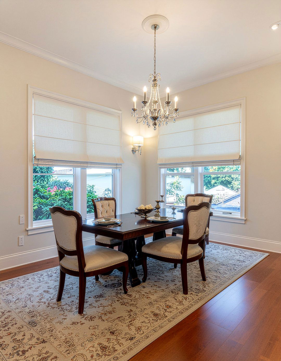 Silk Roman Shades - 30 dining room roman shade ideas