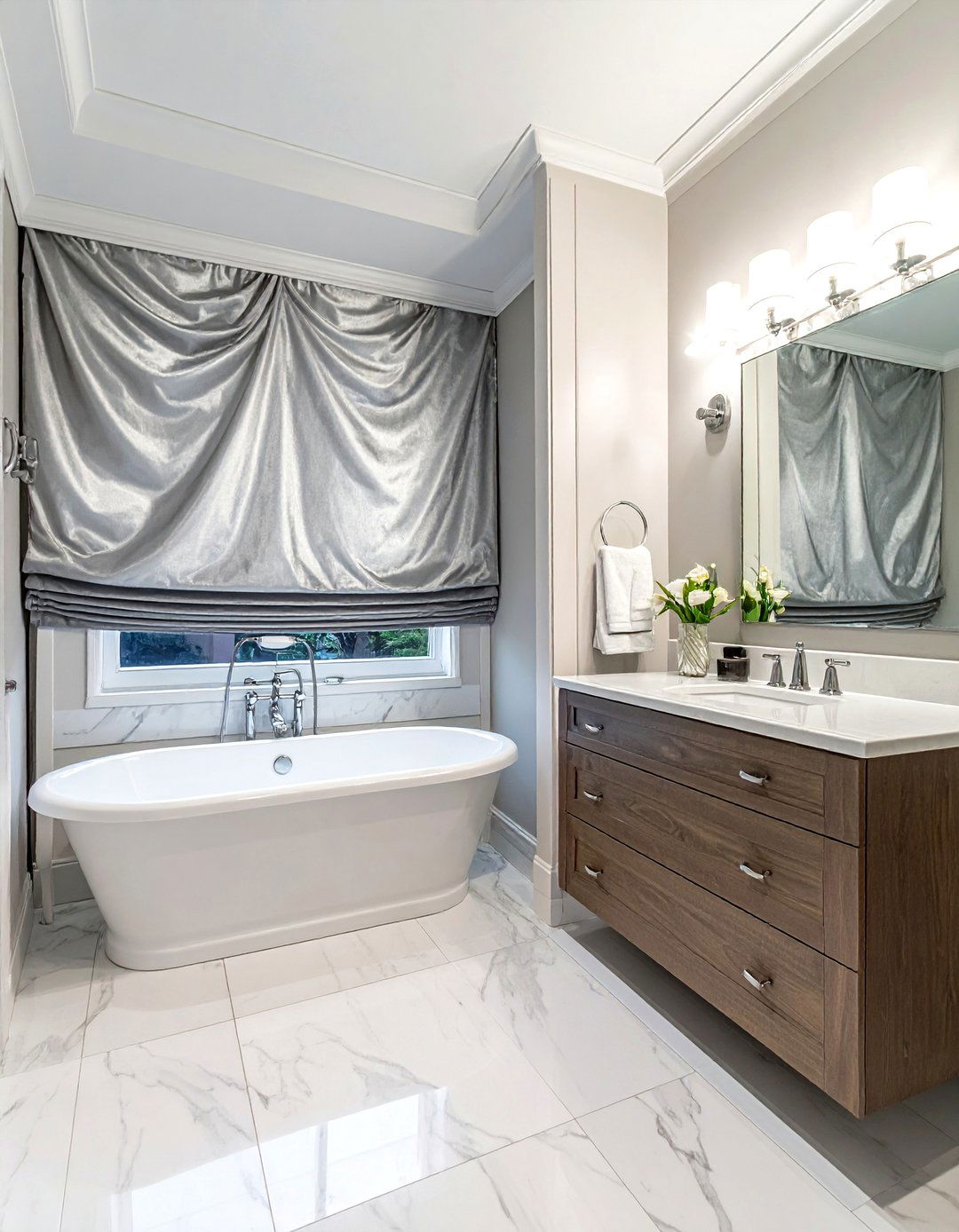 Silk Texture Valance - 30 bathroom valance ideas