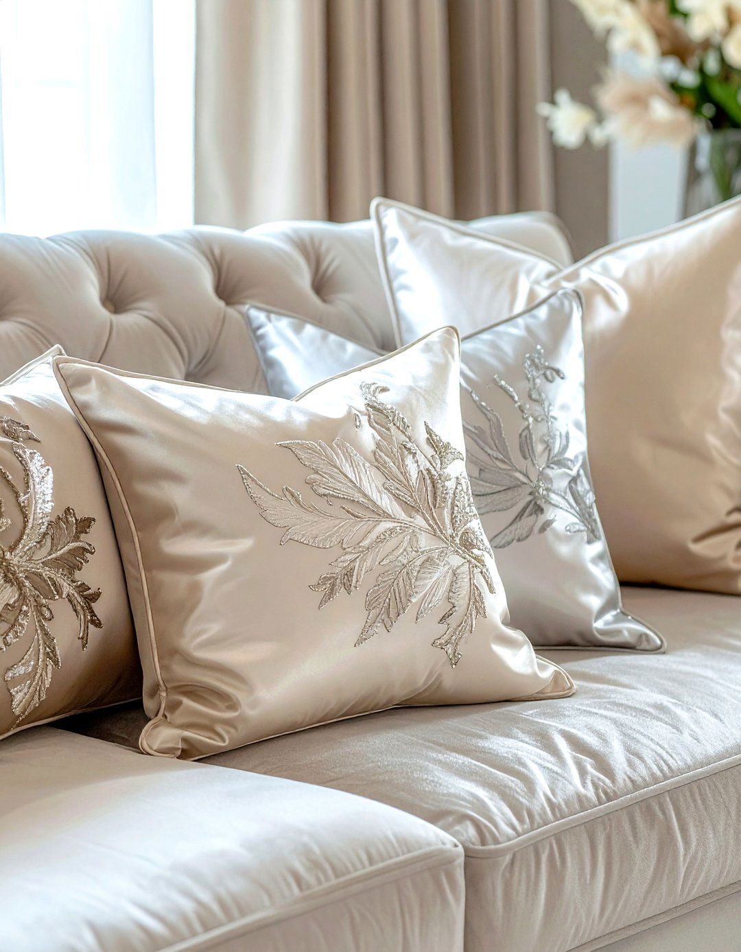 Silk Throw Pillow - 30 living room high end furniture ideas