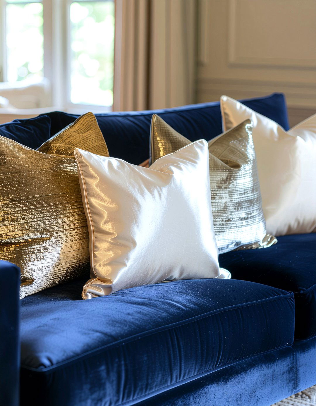 Silk Throw Pillow - 30 glam living room ideas