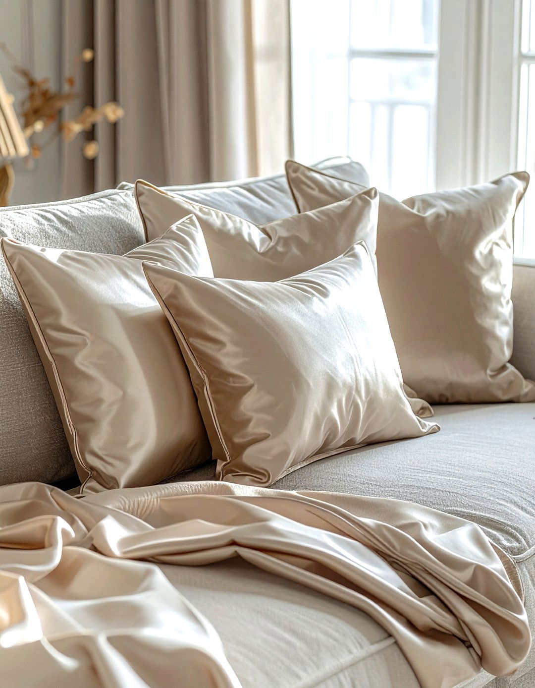 Silk Throw Pillows - 30 quiet luxury decor ideas